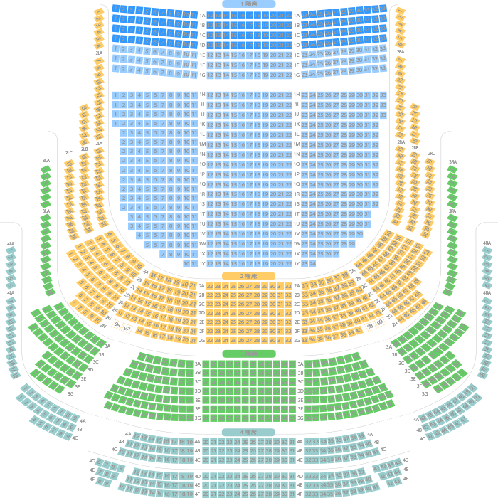 びわ湖ホール 大ホール座席表（1,848人） MDATA